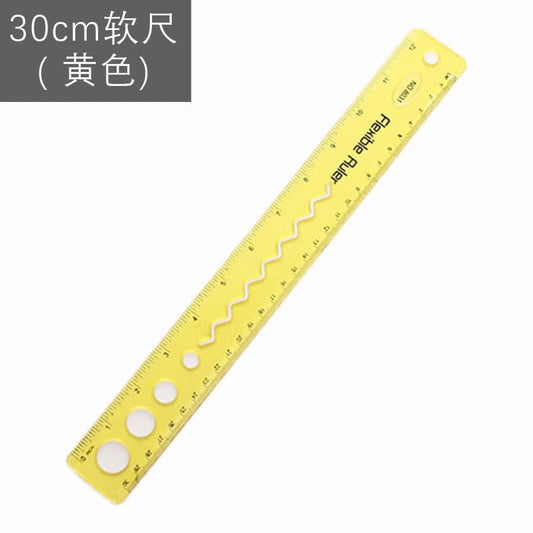 30cm/12inch Flexible Ruler, Rubber Plastic Ruler, Foldable Ruler Folding