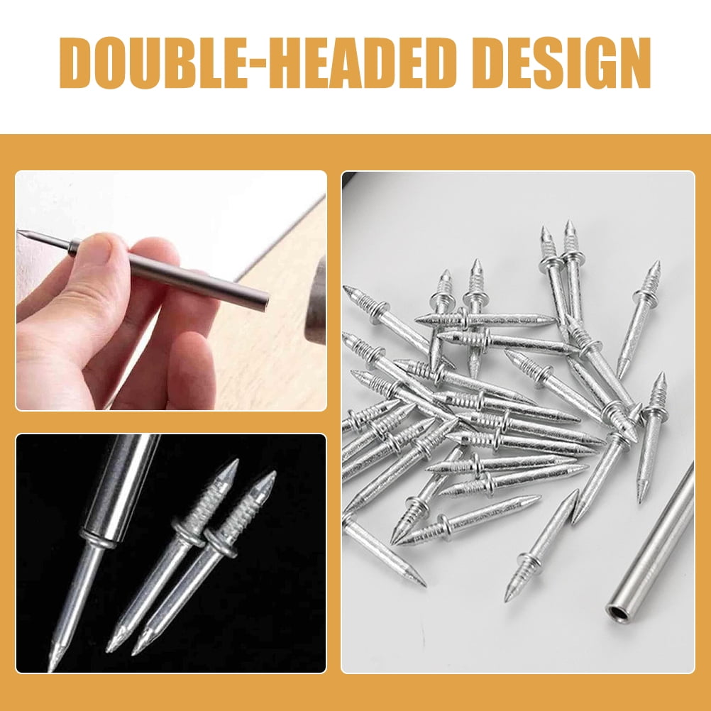 HOOWIFFY Double-Ended Iron Nails for Seamless Construction & Installation, Heavy-Duty Nails, 1 Set