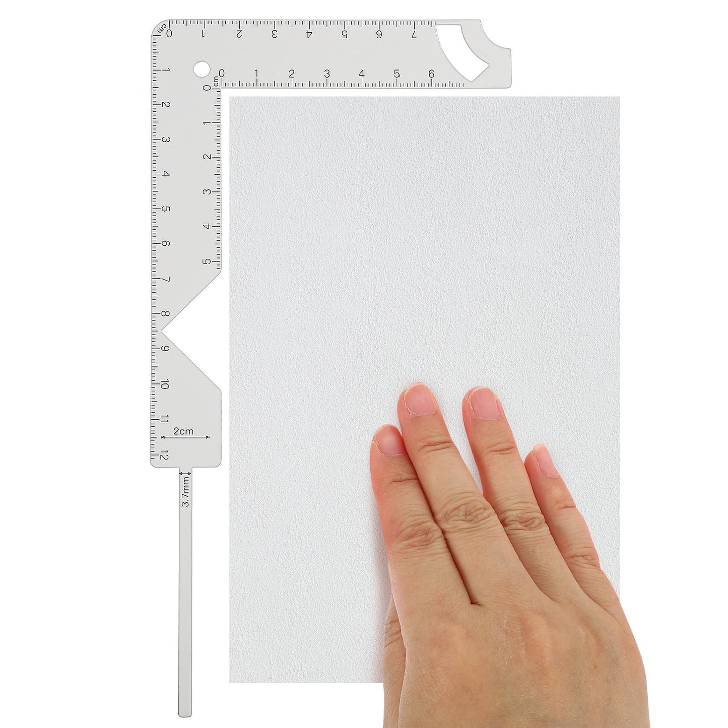 HOOWIFFY Book Cover Ruler Bookbinding Tools Silver Metal Marking Radian Measuring Tasks 1 Set