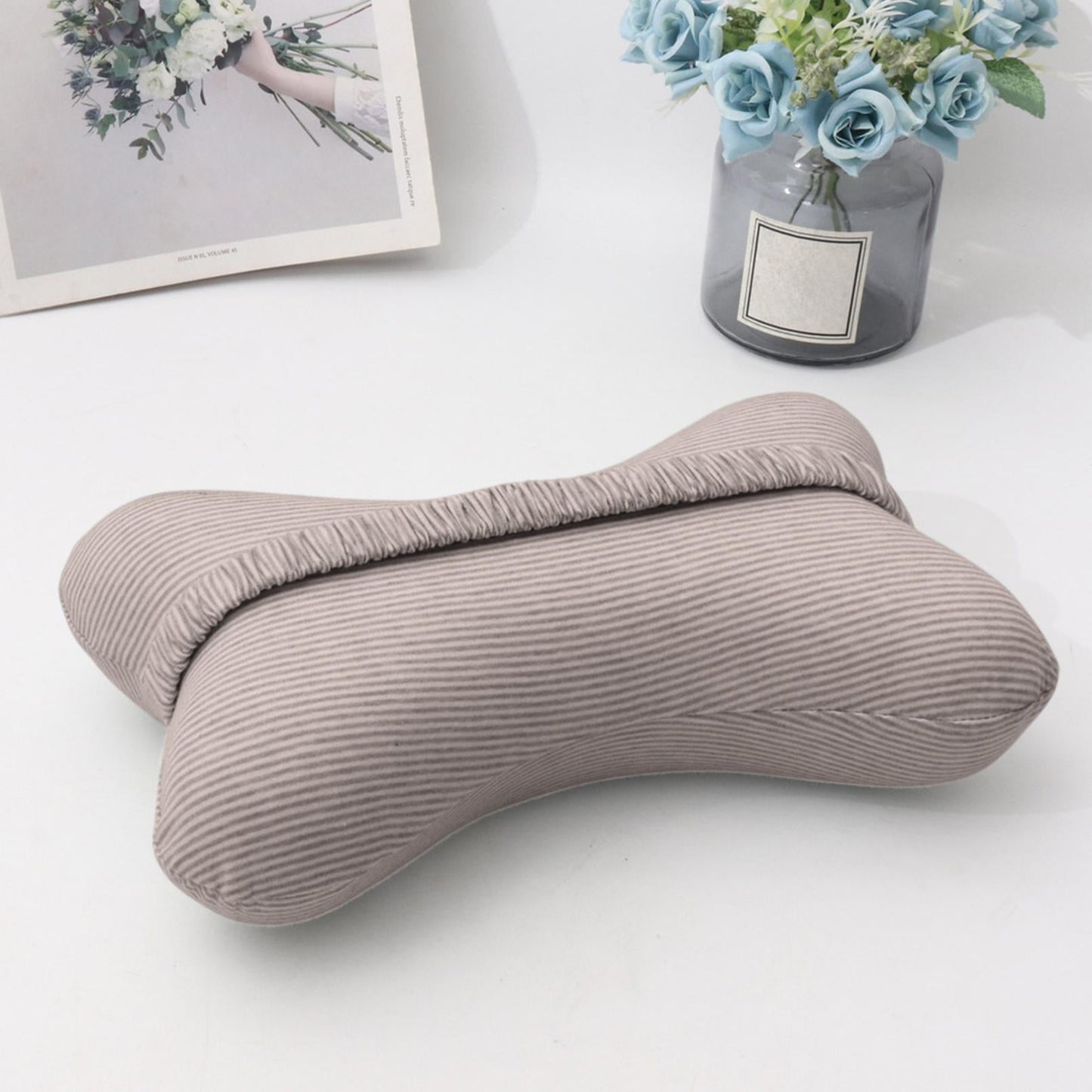 Clearance! Upgraded Dog Bone Shaped Travel Neck Pillows with Washable Removable Cover Memory Foam Car Bus Truck Driving Comfort Head Rest Support 10" A