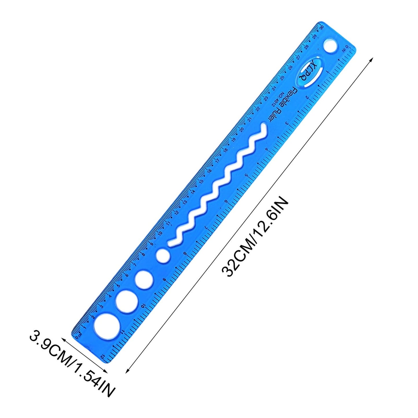 30cm/12inch Flexible Ruler, Rubber Plastic Ruler, Foldable Ruler