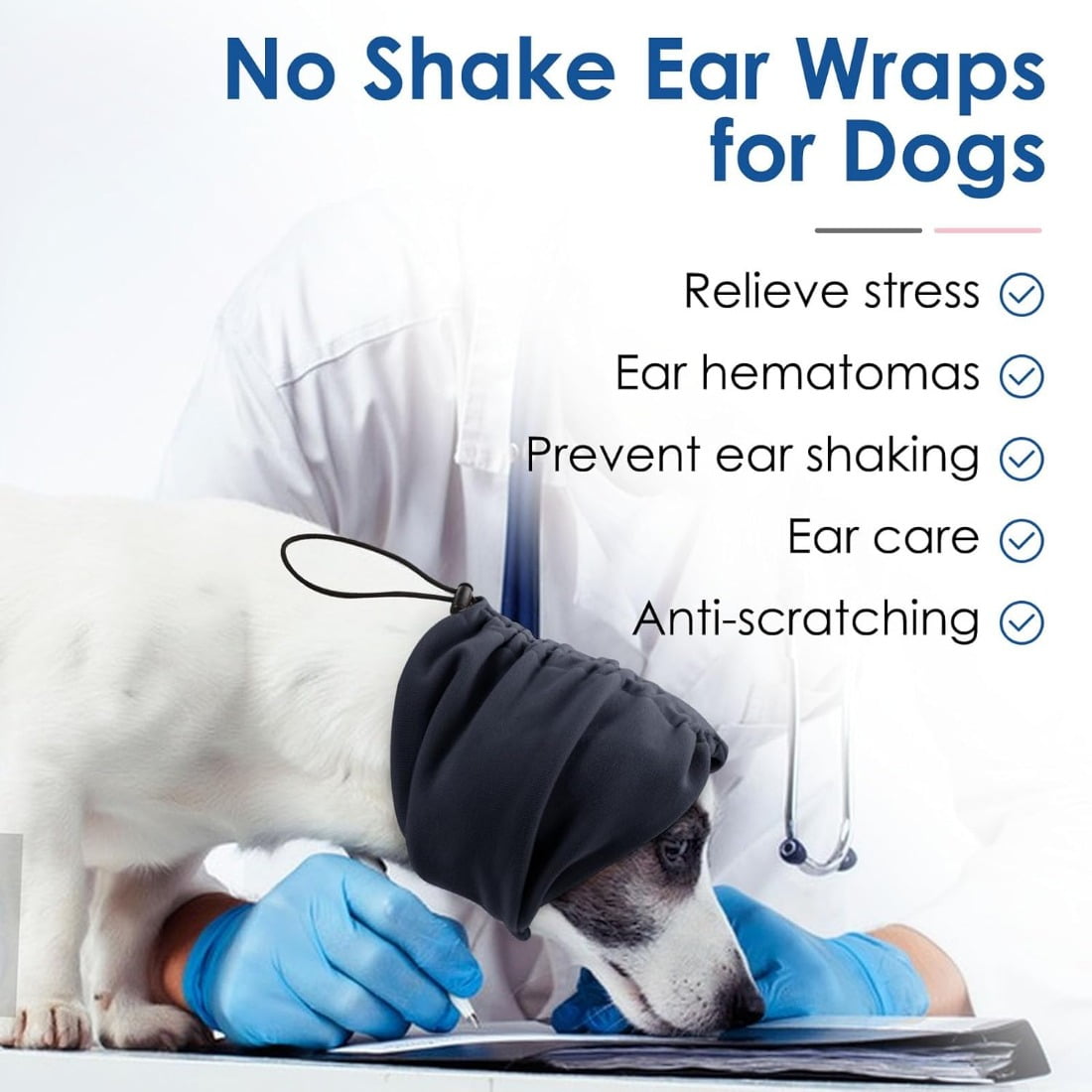 Tingzi Dog Calming Hoodie, No Flap Ear Wraps for Dogs Anxiety Relief