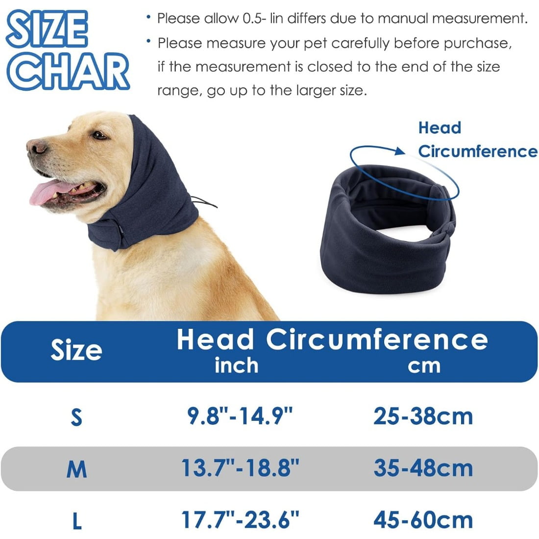 Tingzi Dog Calming Hoodie, No Flap Ear Wraps for Dogs Anxiety Relief