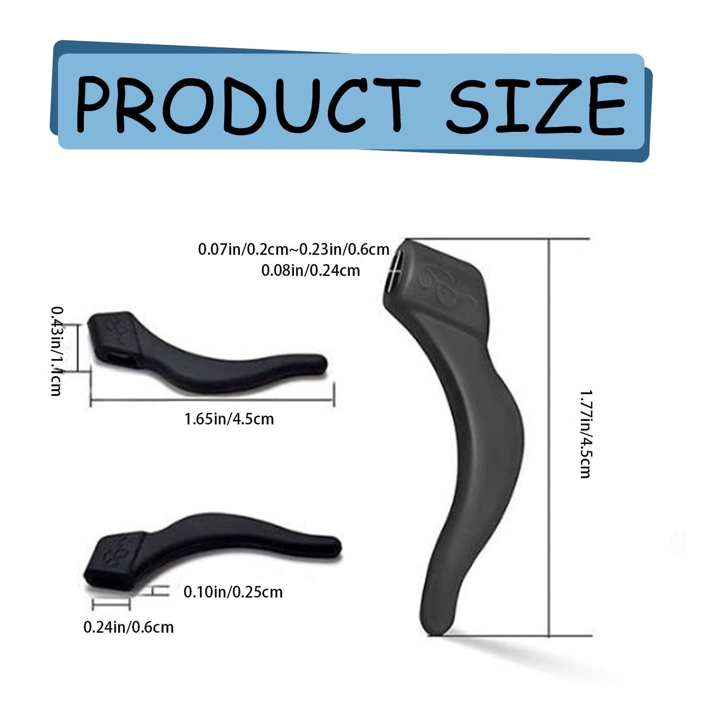 24Pcs Silicone Slip Ear Hook,Eyeglass Retainer,Anti Slip Ear Grips Hooks