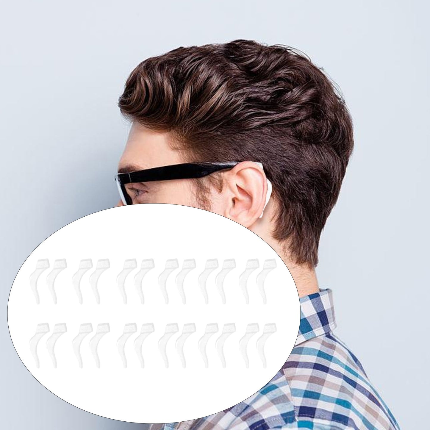 24Pcs Silicone Slip Ear Hook,Eyeglass Retainer,Anti Slip Ear Grips Hooks