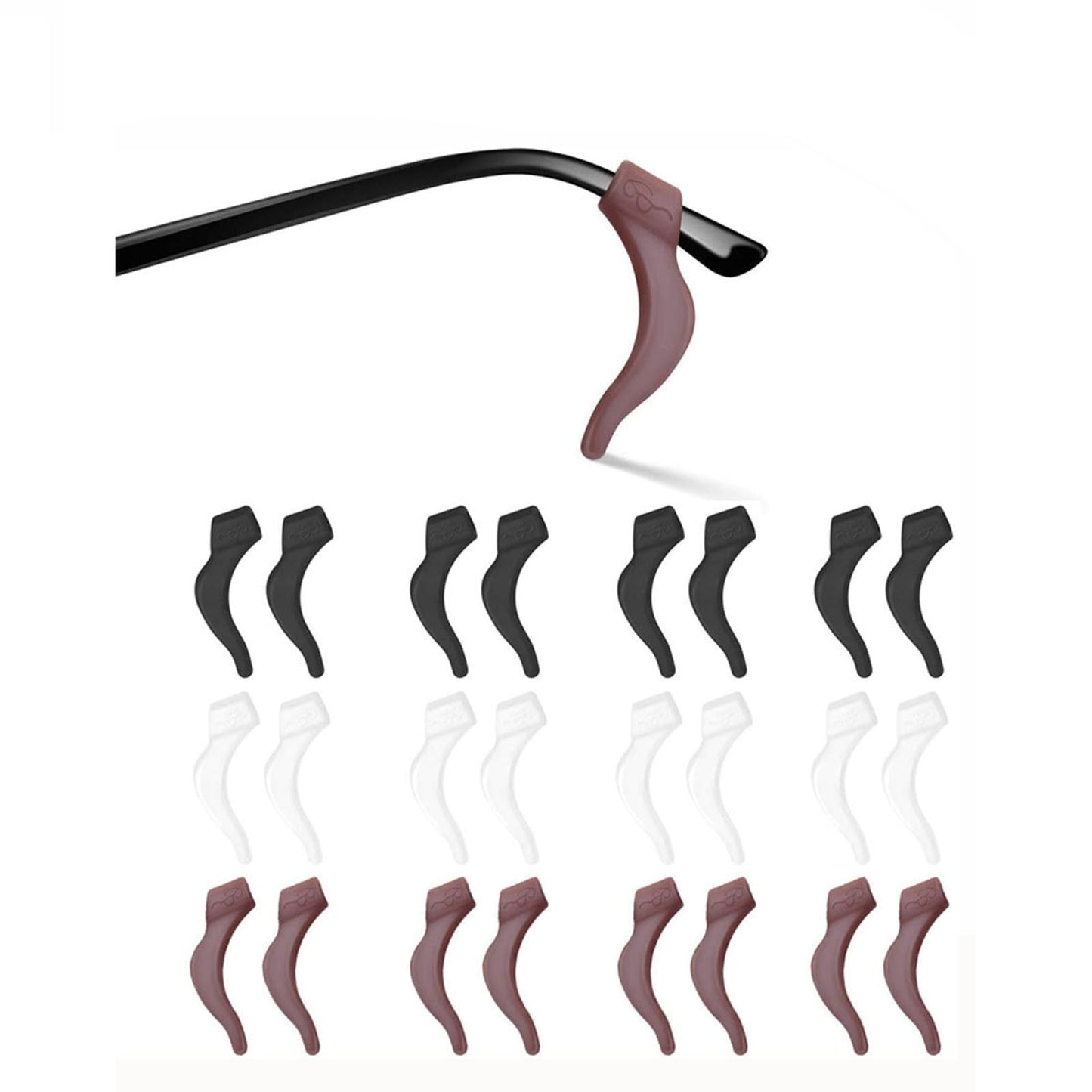 24Pcs Silicone Slip Ear Hook,Eyeglass Retainer,Anti Slip Ear Grips Hooks