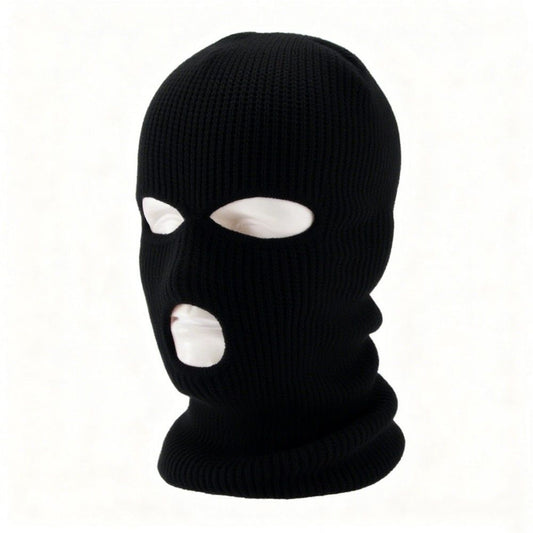 2pcs 3 Hole Winter Knitted Mask, Full Face Cover Ski Scarf Mask Warm for Adult Skiing, Motorcycle,Wind Protection