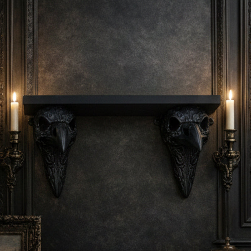 3D-printed crow skull wall mount adds a touch of mystery