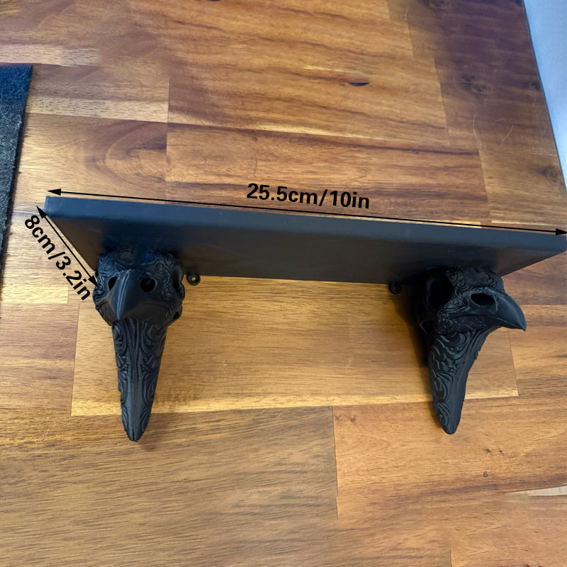 3D-printed crow skull wall mount adds a touch of mystery