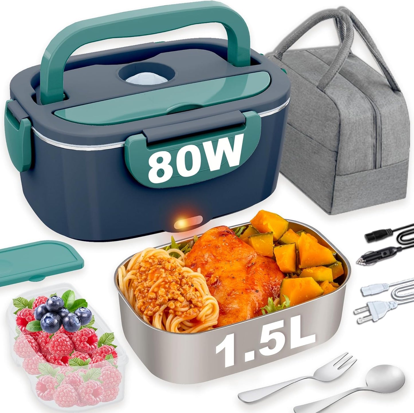 Electric Heated Lunch Box for Men/Women Home 80W Portable