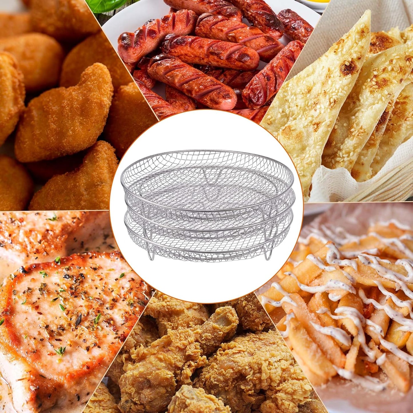 Multi-layer air fryer rack (3 round layers)