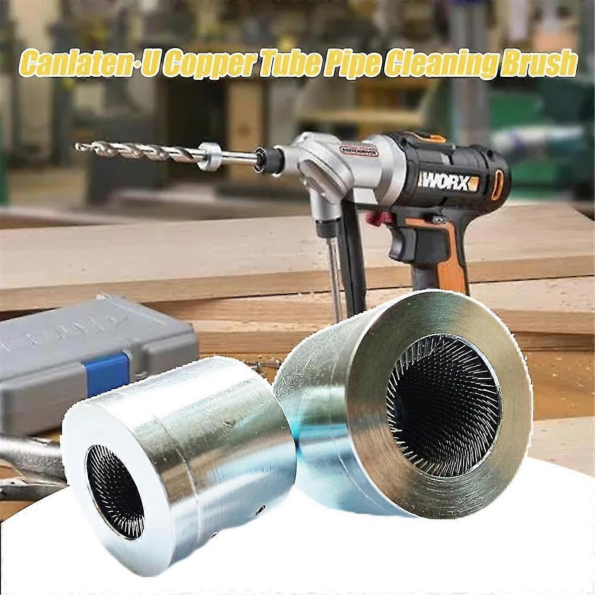 2-Pack Copper Pipe Cleaning Brush, Full-Metal HVAC Pipe Cleaning Brush