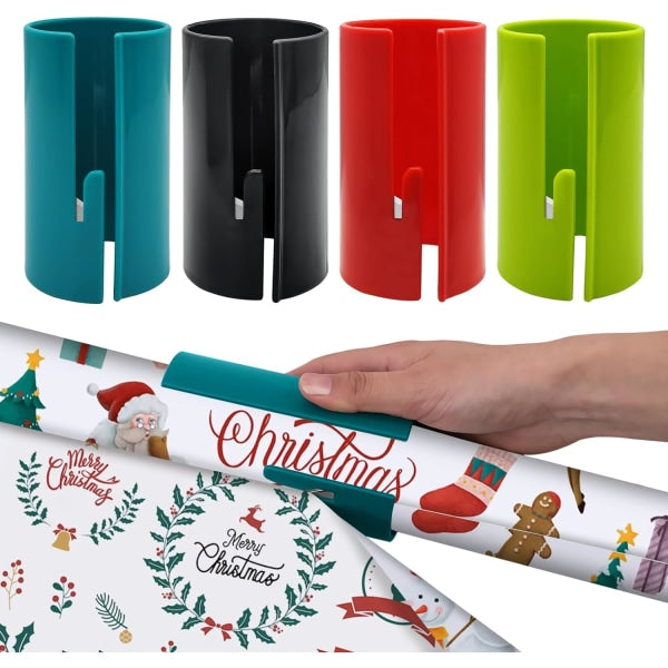 4-pack Sliding Wrapping Paper Cutters - Portable Gift Wrapping Paper Roll