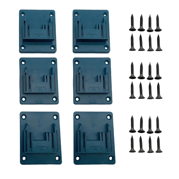 Set of 6 battery holders for Makita batteries: drill, wall mount for Makita