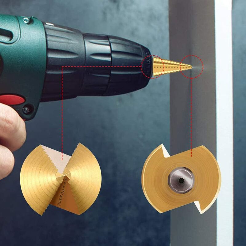 Step Drills Double Groove Countersink Drill High Speed Steel Cone Drill