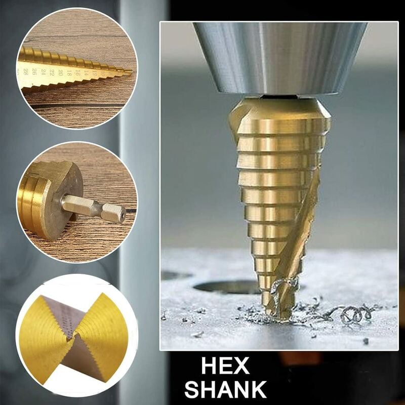 Step Drills Double Groove Countersink Drill High Speed Steel Cone Drill