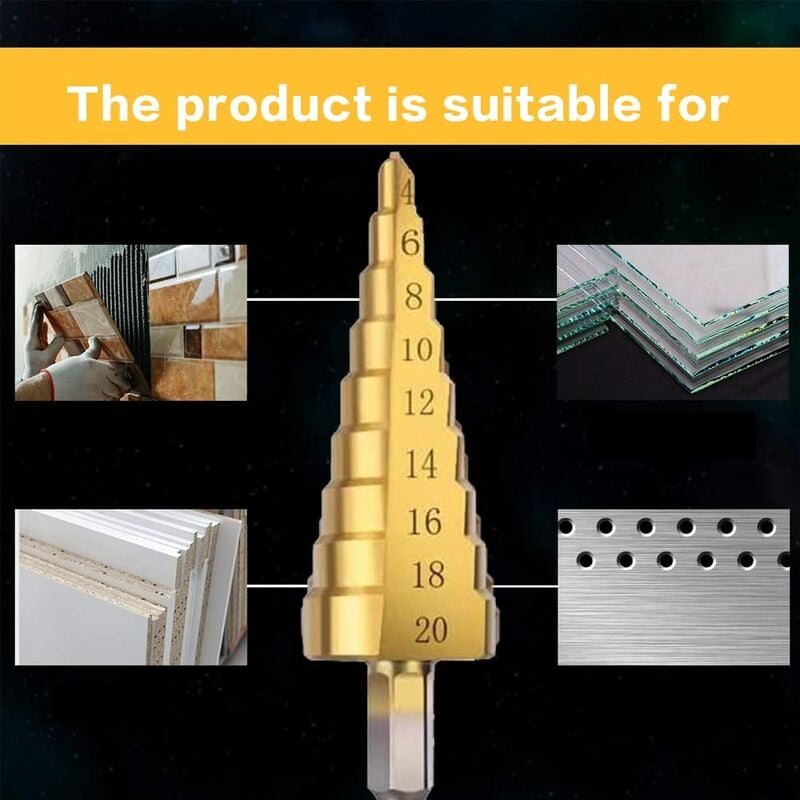 Step Drills Double Groove Countersink Drill High Speed Steel Cone Drill