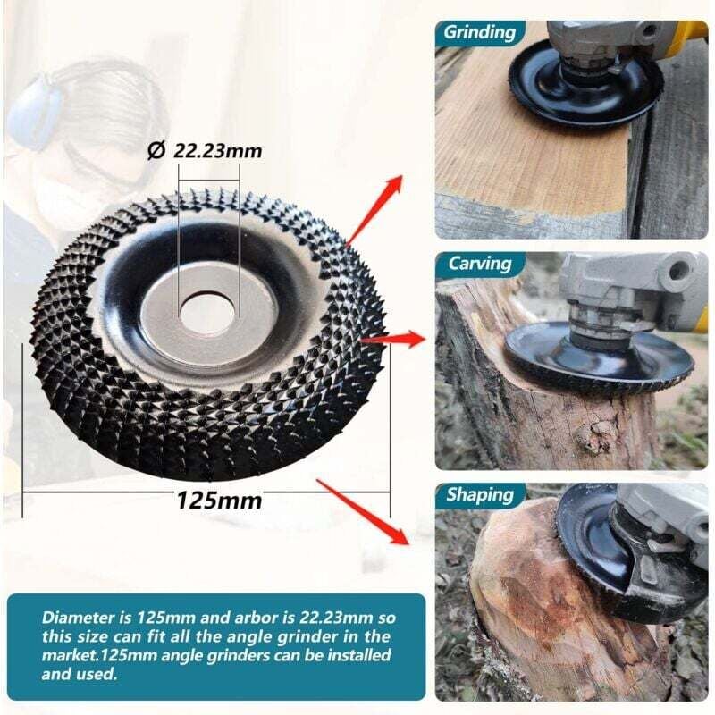 Wood sanding disc 125 mm, 3-piece sanding discs for shaping, sanding