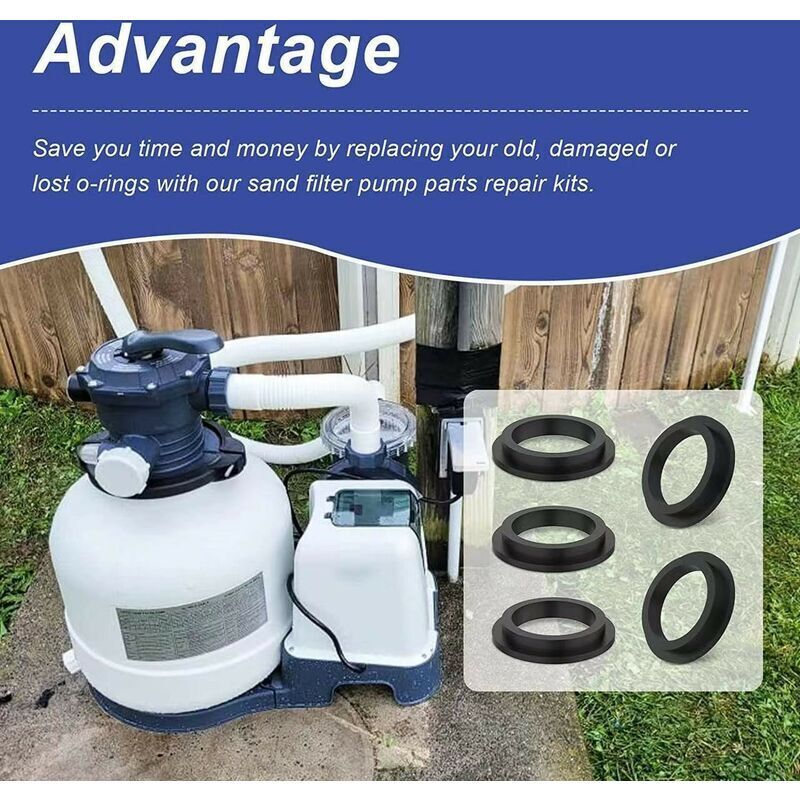 pcs 11412 Pool Filter Pump Washers L-ring Compatible with INTEX Sand Filter