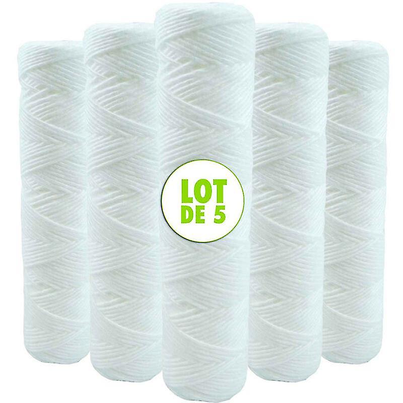 Set of 5 Spiral Water Filter Cartridges Anti-Sediment 10 Inch 254 mm