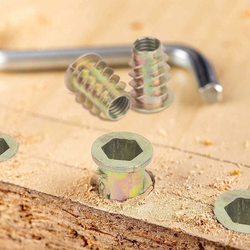 230 Pieces Zinc Alloy Hexagonal Threaded Insert Nuts, Threaded Insert Nuts