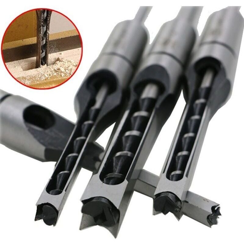 Wood Drill Bit Set for Square Holes, Compatible with Mortise and Tenon Joints