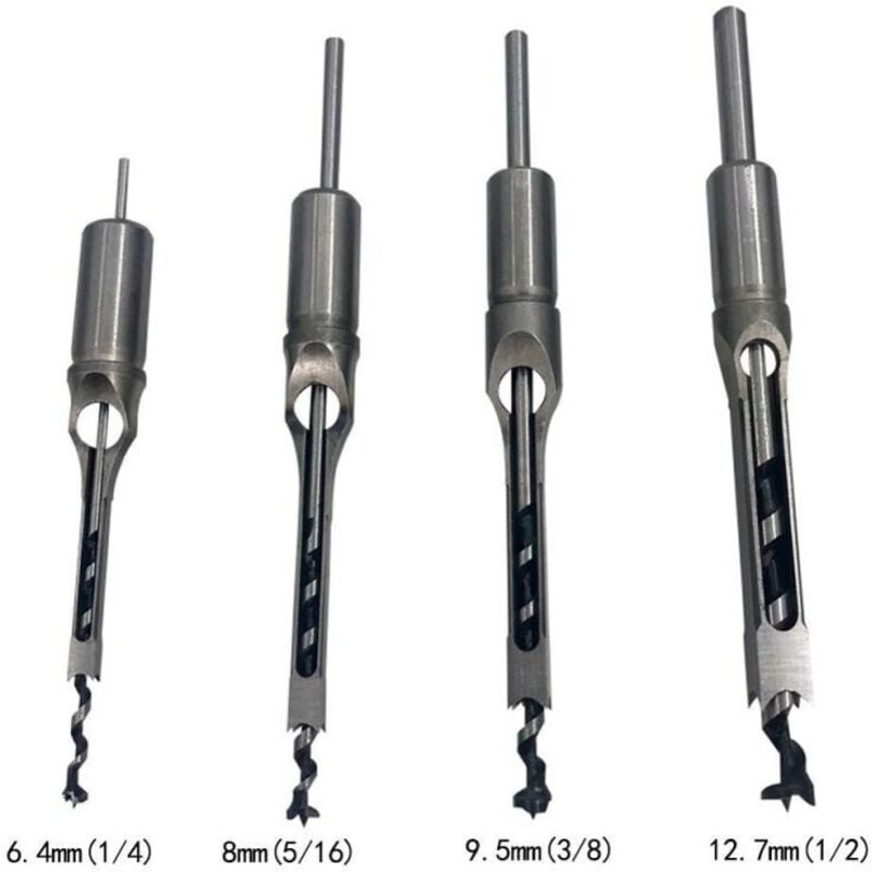 Wood Drill Bit Set for Square Holes, Compatible with Mortise and Tenon Joints