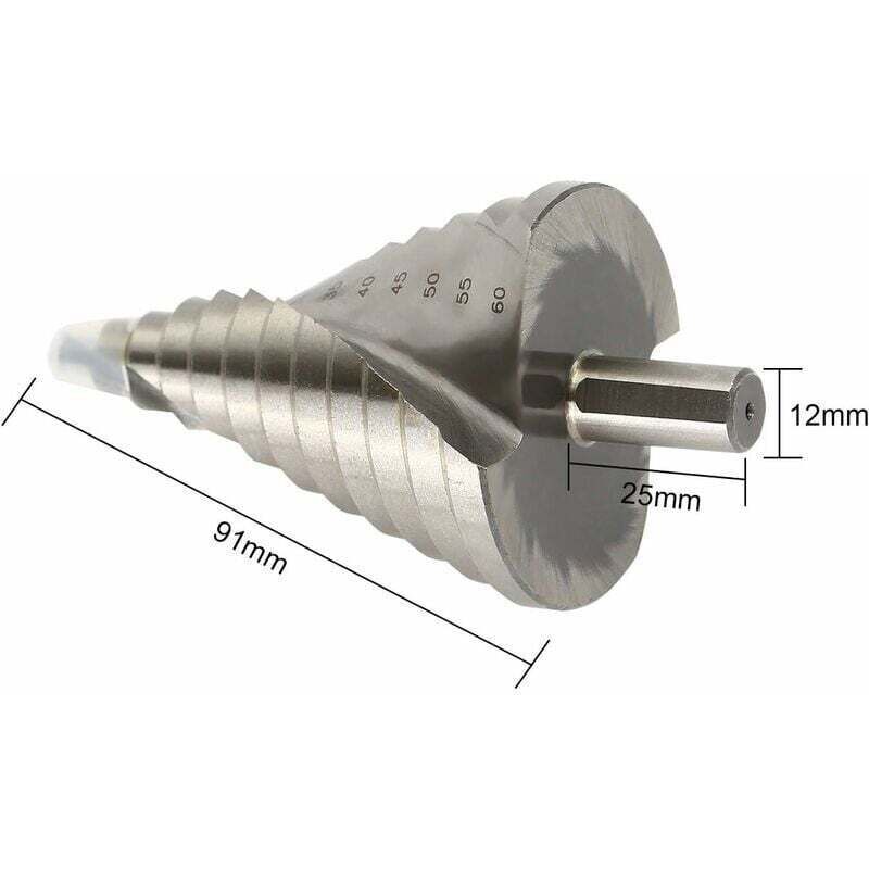 Twist Drill Set 6-60mm for Metal, Wood, Plastic - Compatible with HSS Cone Drills