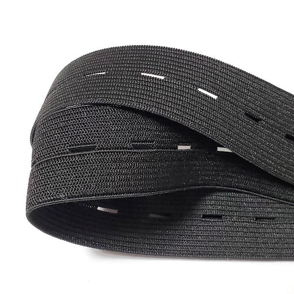 Elastic buttonhole tape, practical and versatile black elastic band,