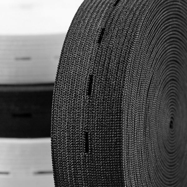 Elastic buttonhole tape, practical and versatile black elastic band,