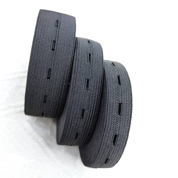 Elastic buttonhole tape, practical and versatile black elastic band,