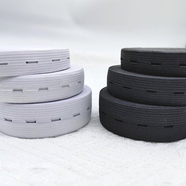 Elastic buttonhole tape, practical and versatile black elastic band,
