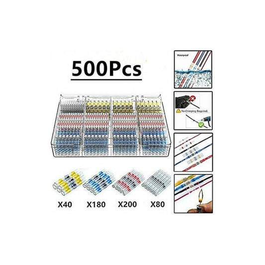 500pcs Electrical Cable Lugs Solder Heat Shrink Tubing, Maidodo