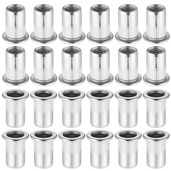 60pcs 304 Stainless Steel Rivet Nut M8 Flat Head Blind Nut Threaded Rivet