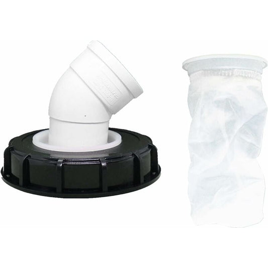 45° IBC Water Filter with Lid, 163mm Nylon Rainwater Filter, Washable