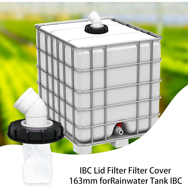 45° IBC Water Filter with Lid, 163mm Nylon Rainwater Filter, Washable