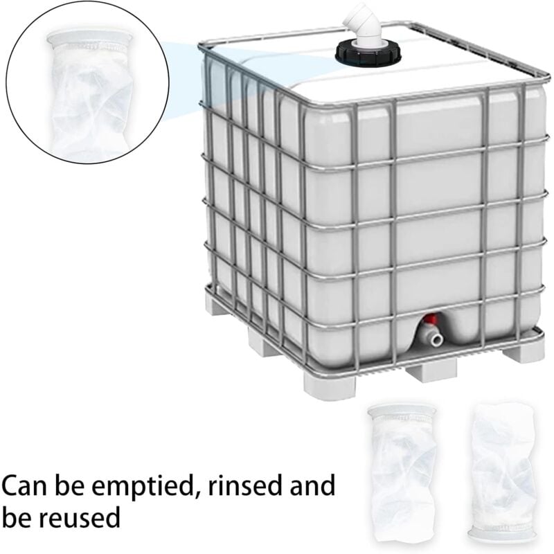 45° IBC Water Filter with Lid, 163mm Nylon Rainwater Filter, Washable