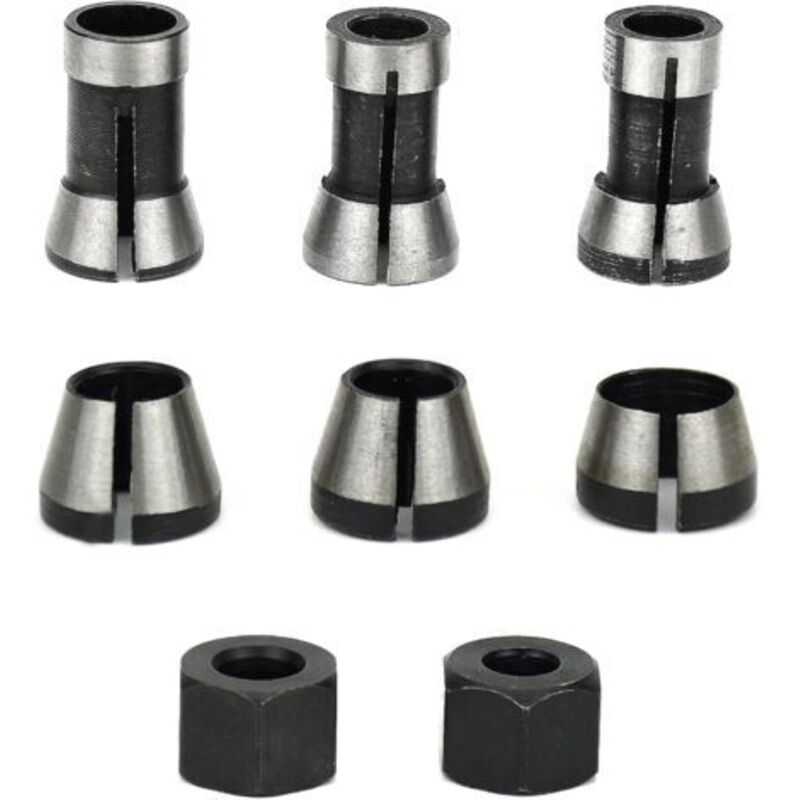 Milling Chuck - Set of 6, Countersunk Collet (6 mm, 6.35 mm, 8 mm),