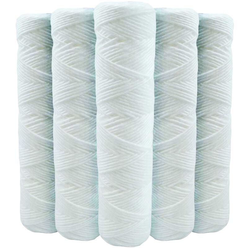 5-Pack 9 3/4 Inch Anti-Sediment Water Filter Cartridges - 20 Micron Compatible