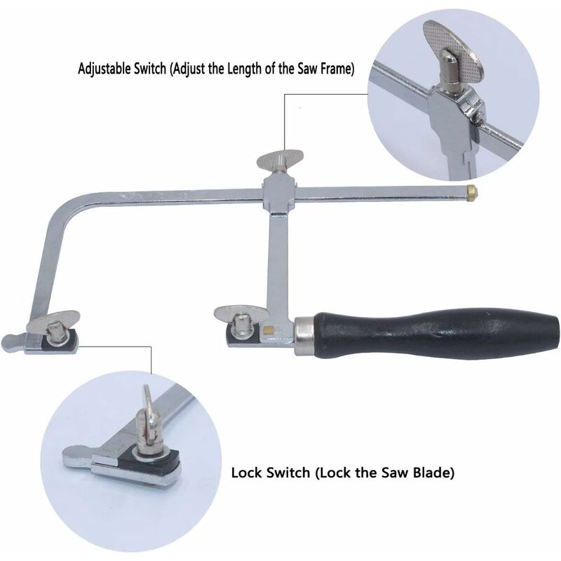 Adjustable Jeweler's Saw with 144 Blades - Professional Equipment