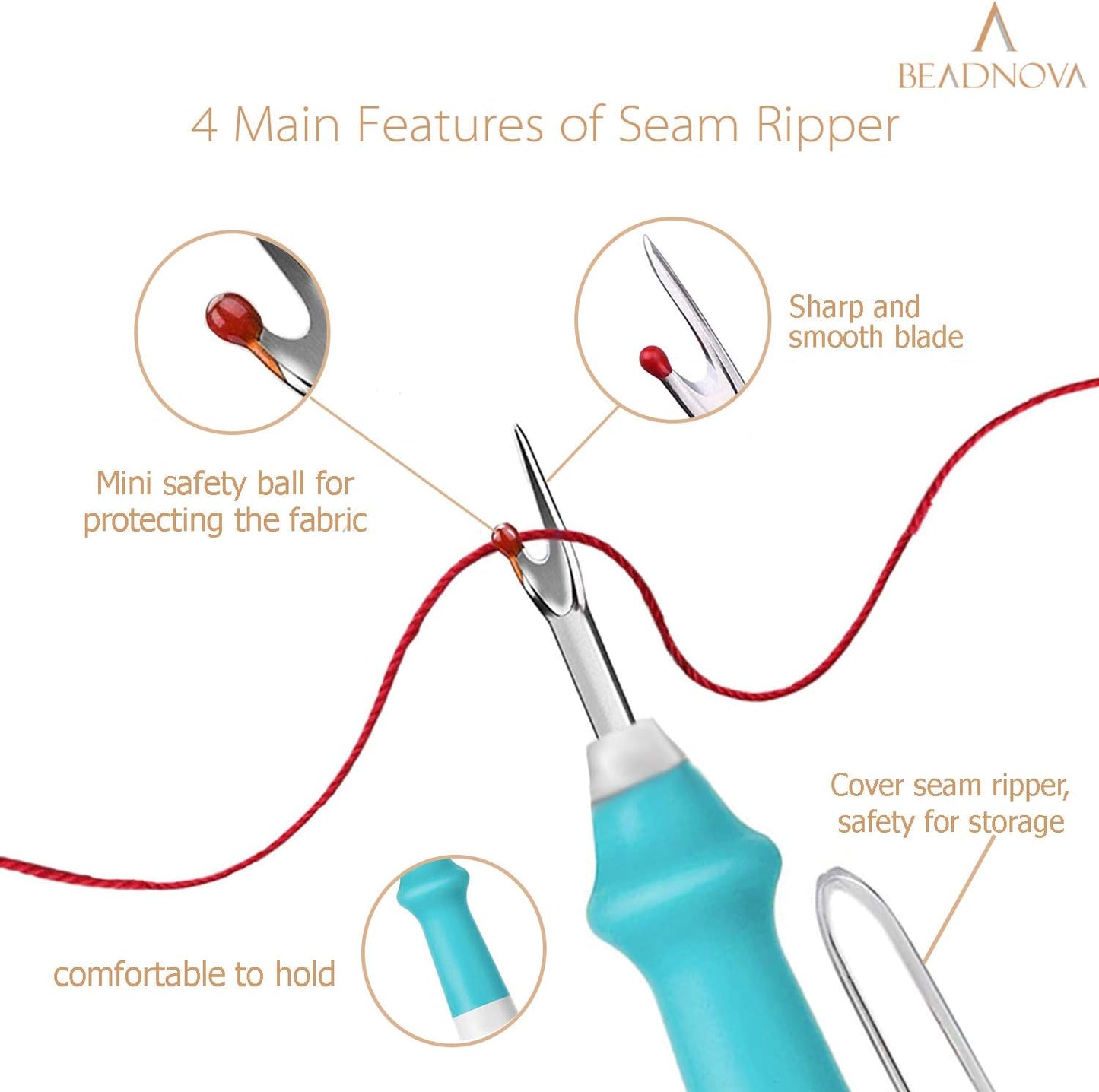 Seam Ripper 2pcs Thread Cutter Stitch Remover Large Thread Remover