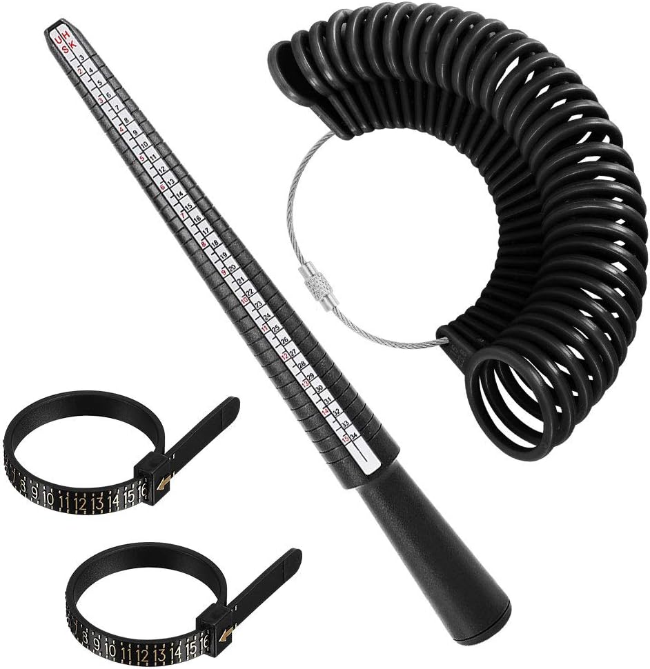 Ring Size Measuring Tool Includes Plastic Ring Sizer Mandrel Stick