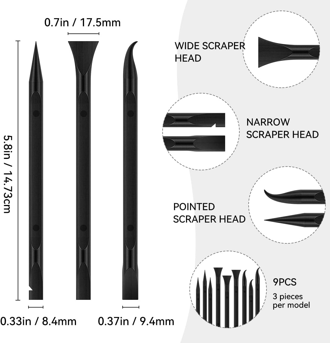 Plastic Scraper Tool for Tight Spaces, Non-Scratch Kitchen Scraper