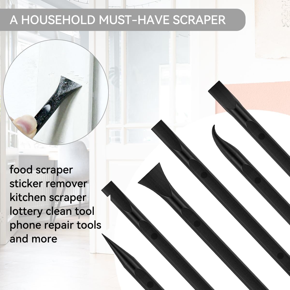 Plastic Scraper Tool for Tight Spaces, Non-Scratch Kitchen Scraper