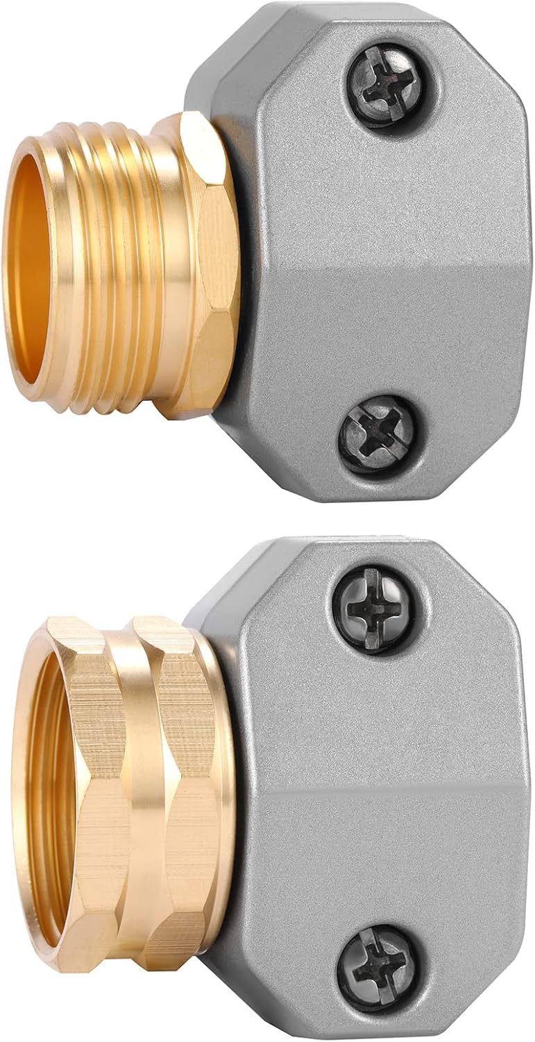 Male and Female Coupling, Fits All 5/8-Inch and 3/4-Inch Garden Hose