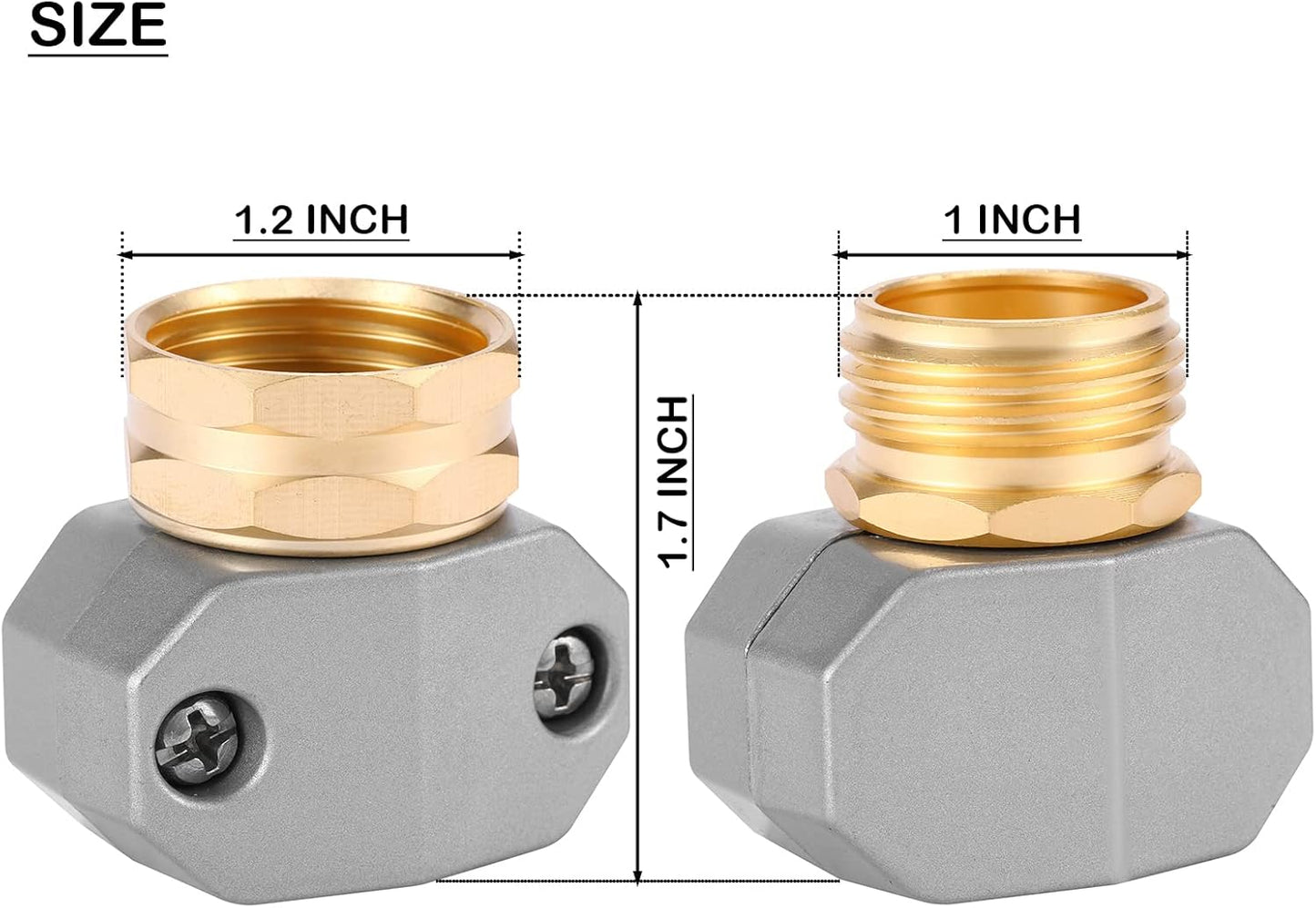 Male and Female Coupling, Fits All 5/8-Inch and 3/4-Inch Garden Hose