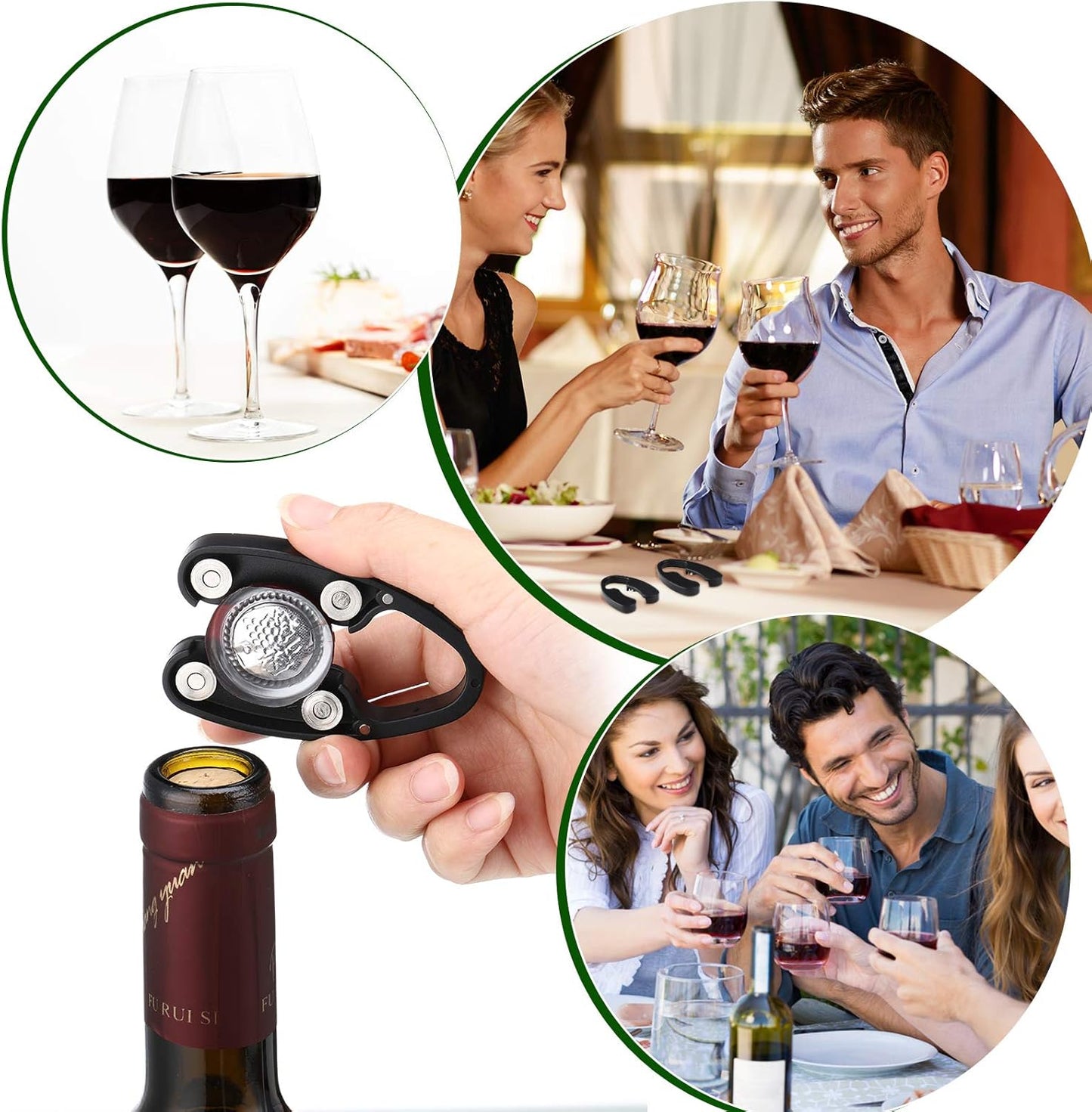 Foil Cutter for Wine Bottles Magnetic Black Wine Foil Tools Stainless Steel ABS Cutters Bottle Opener Top Removes Effortlessly Design for Outdoor Indoor Parties Daily Application Accessory