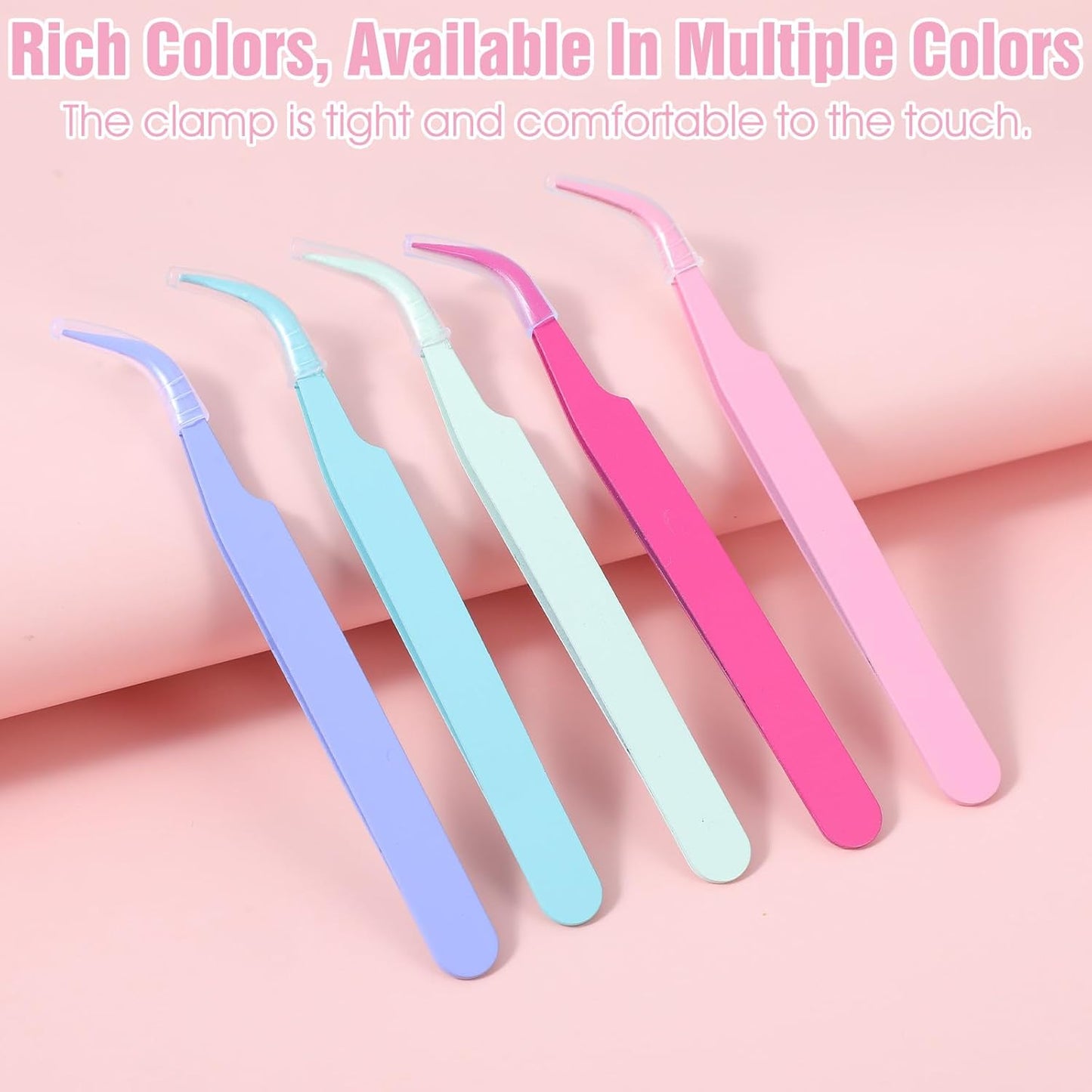 5PCS Lash Extension Tweezers,Stainless Steel Lash Applicator Tools Multipurpose Tweezers for Intricate Projects Scrapbooking Cardmaking Stickers Isolation Nail Art DIY Craft Projects