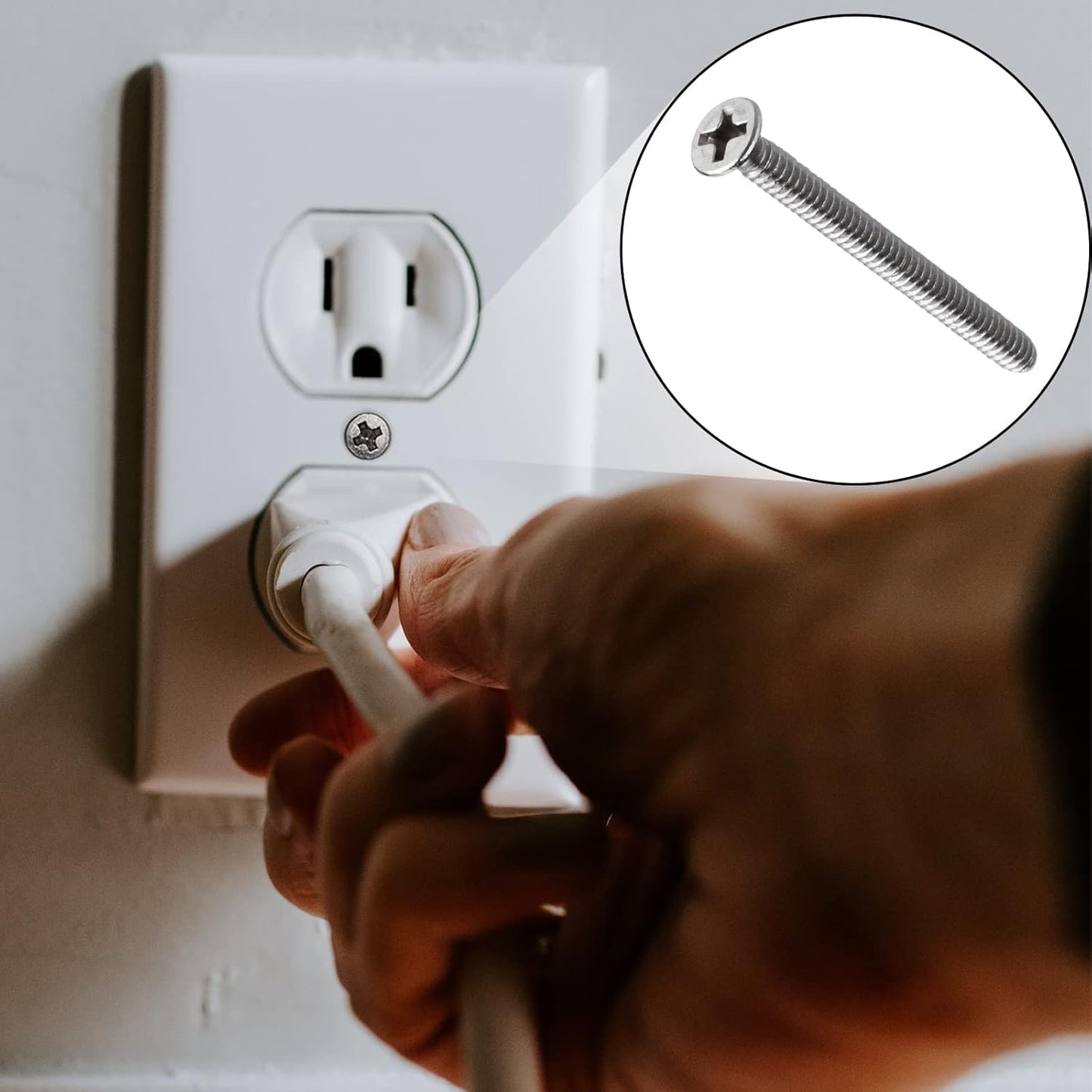 Extra Long Outlet Screws 6-32 x 1-1/2 Inches Electrical Outlet Screws 304 Stainless Machine Screws - 30 Pack