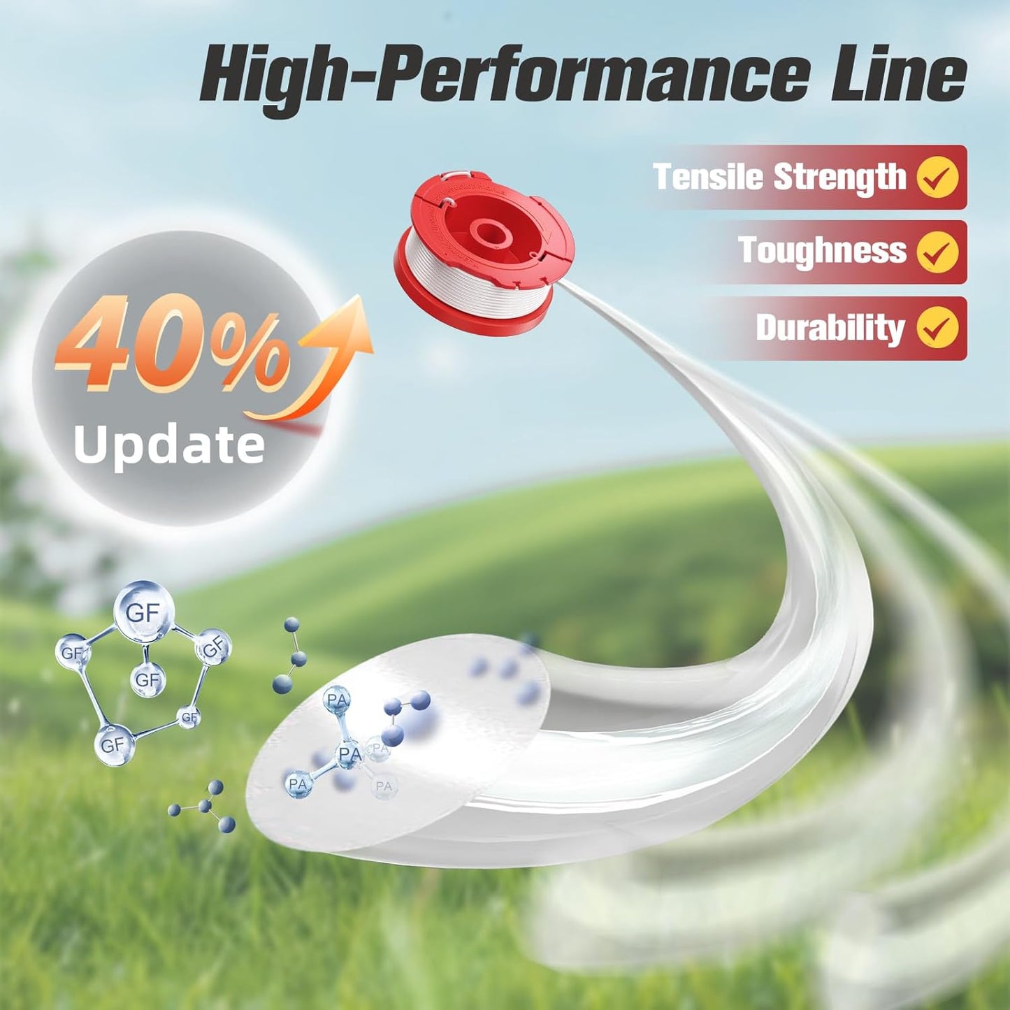 CMZST0653 Weed Eater String Compatible with Craftsman Weed Wacker, 7Pack 0.065" 30Ft String Trimmer Replacement Line, Auto Feed Weed Eater String Line for Craftsman String Trimmer Edger(6Spool, 1Cap)